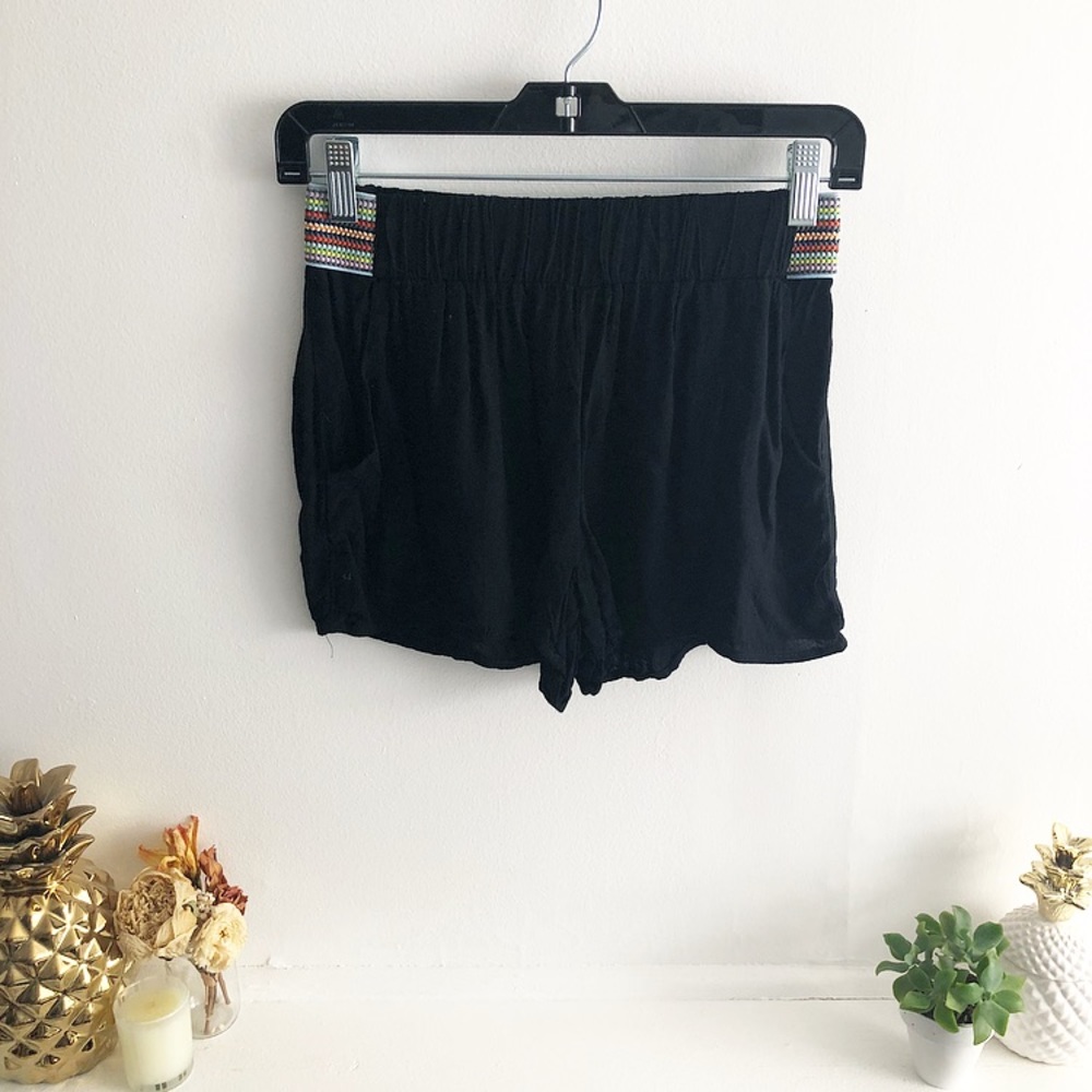 Lily White Shorts with Elastic side detail